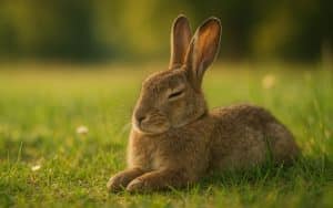 Schlafen Hasen mit offenen Augen?