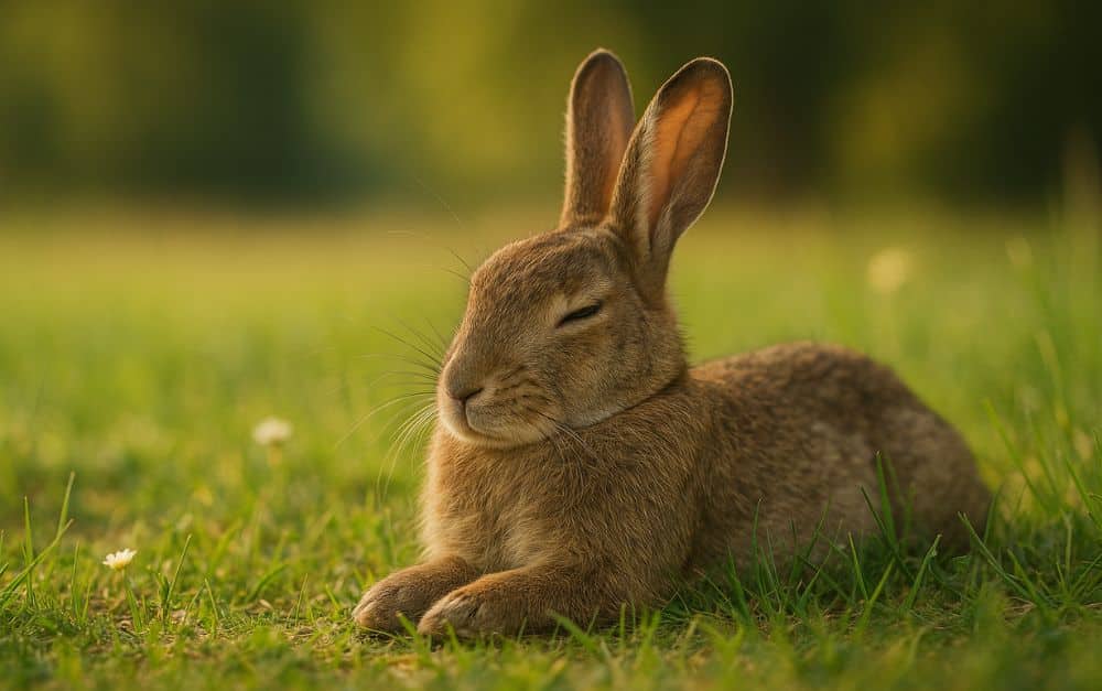 Schlafen Hasen mit offenen Augen?