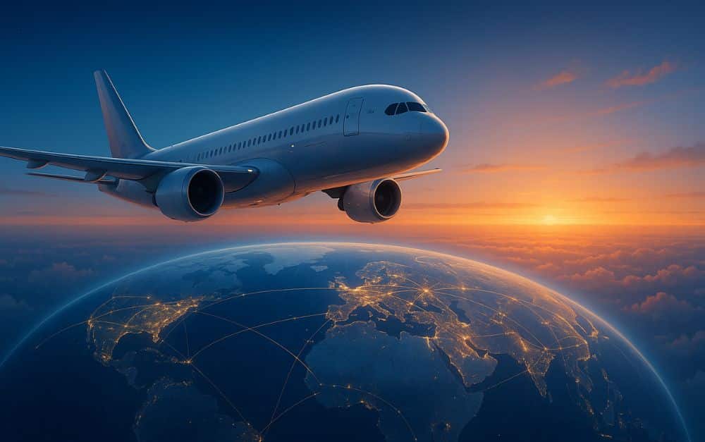 Wie lange braucht man mit dem Flugzeug um die Welt?